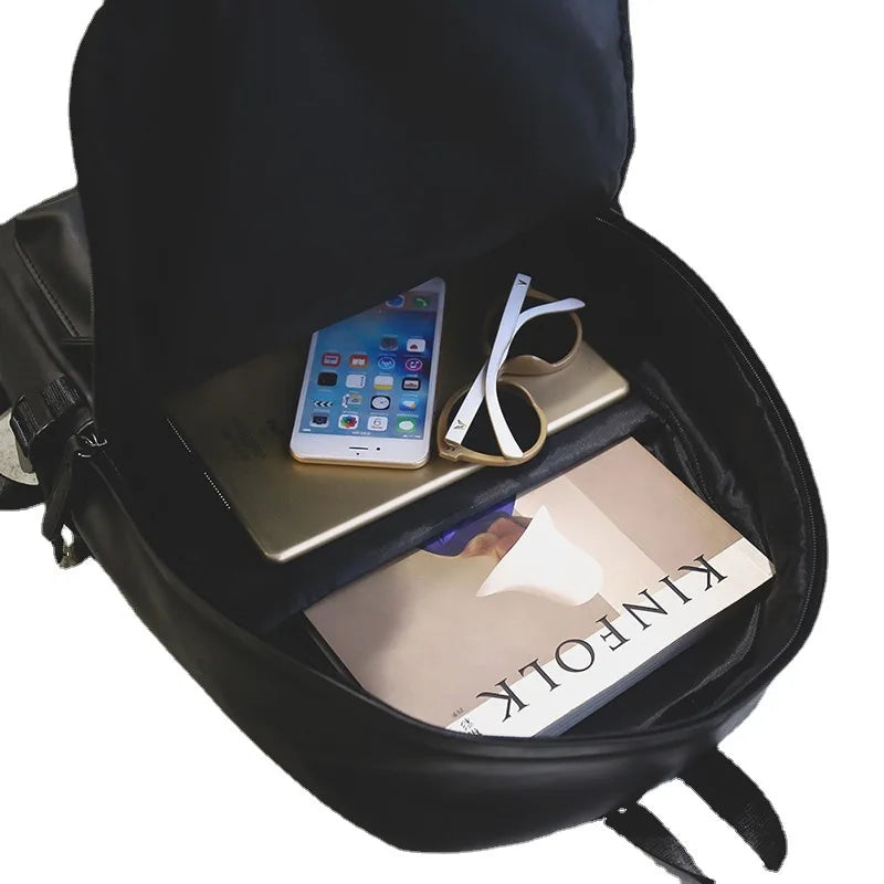 Men's Business Backpack Soft Leather Women's Bag