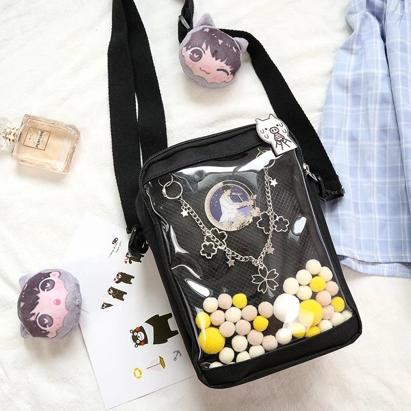 Small Clear Crossbody Bag Transparent Ita Shoulder Purse for Phone
