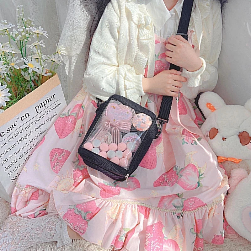 Small Clear Crossbody Bag Transparent Ita Shoulder Purse for Phone