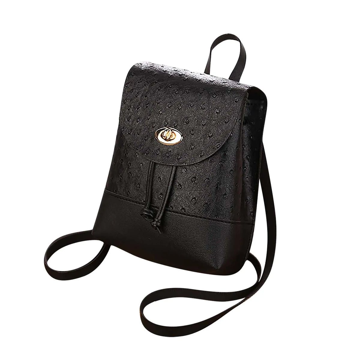 Mini Leather Backpack Shoulder Bag For Ladies Women's Solid Brown Backpack
