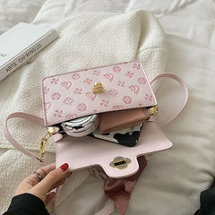 Metal Buckle Small Square Bag Single Shoulder Bag for Women