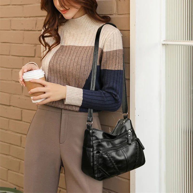 Vintage Leather Crossbody Bag Women | Shoulder Purse