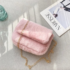 Plush Crossbody Bag Women's Shoulder Wallet Girls Handbag