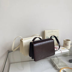 Vintage Oil Wax Leather Shoulder Bag for Women