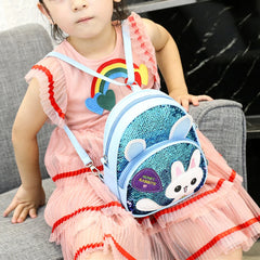 Kids Rabbit Ear Backpack Cat Sequins School Bag