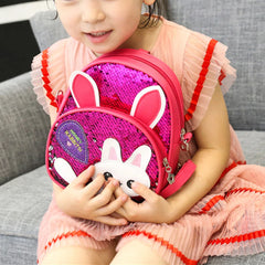 Kids Rabbit Ear Backpack Cat Sequins School Bag