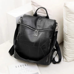 Leather Female Backpack School Bag Travel Bag