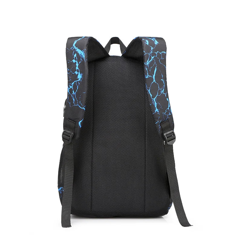 Luminous Schoolbag 3 Piece Set Wear Resistant Backpack Men Women Student