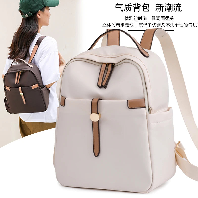 Women's Large Capacity Anti Theft Nylon Backpack