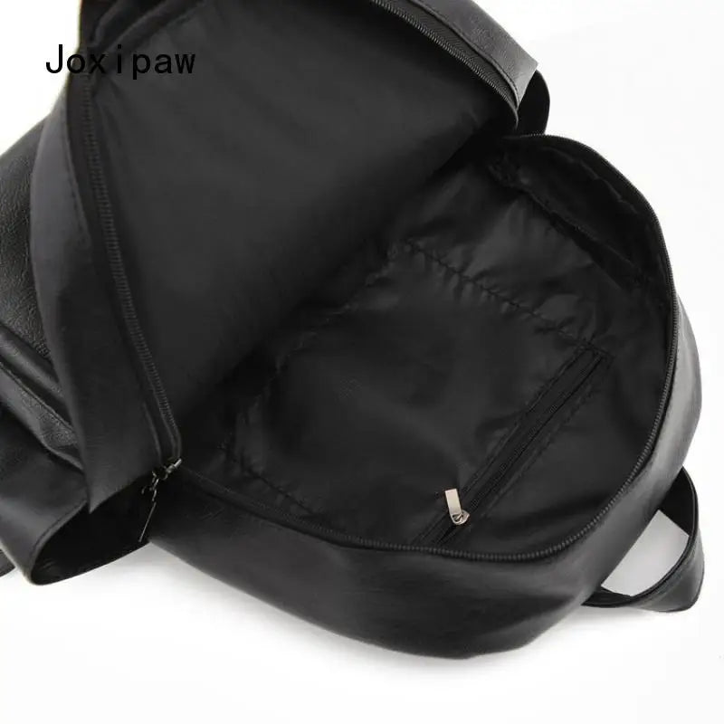 Women's Pu Leather Travel Backpack Large Capacity School Bag