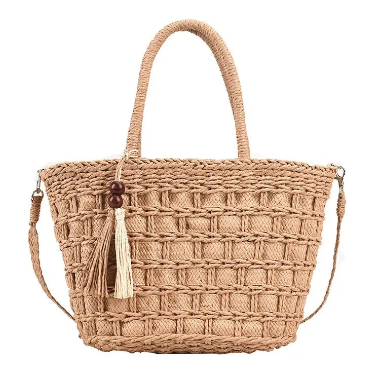 Straw Handbags Women Tote Bags Clutch Pu Crossbody Shopping for Ladies
