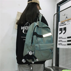 Reflective Chain Women Backpack College Mochila