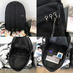 Reflective Chain Women Backpack College Mochila