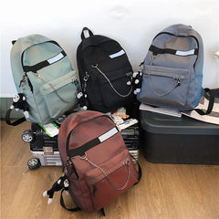 Reflective Chain Women Backpack College Mochila