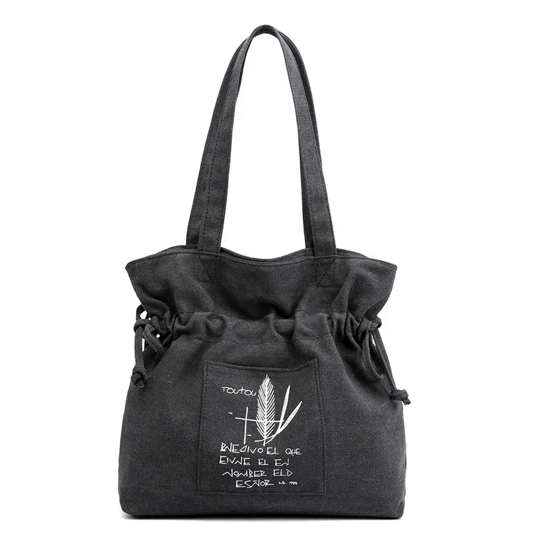 Canvas Shoulder Bag Tote Large Capacity Travel Backpack Handbag