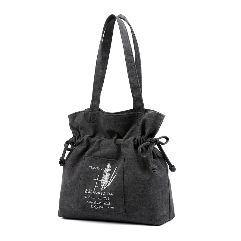Canvas Shoulder Bag Tote Large Capacity Travel Backpack Handbag