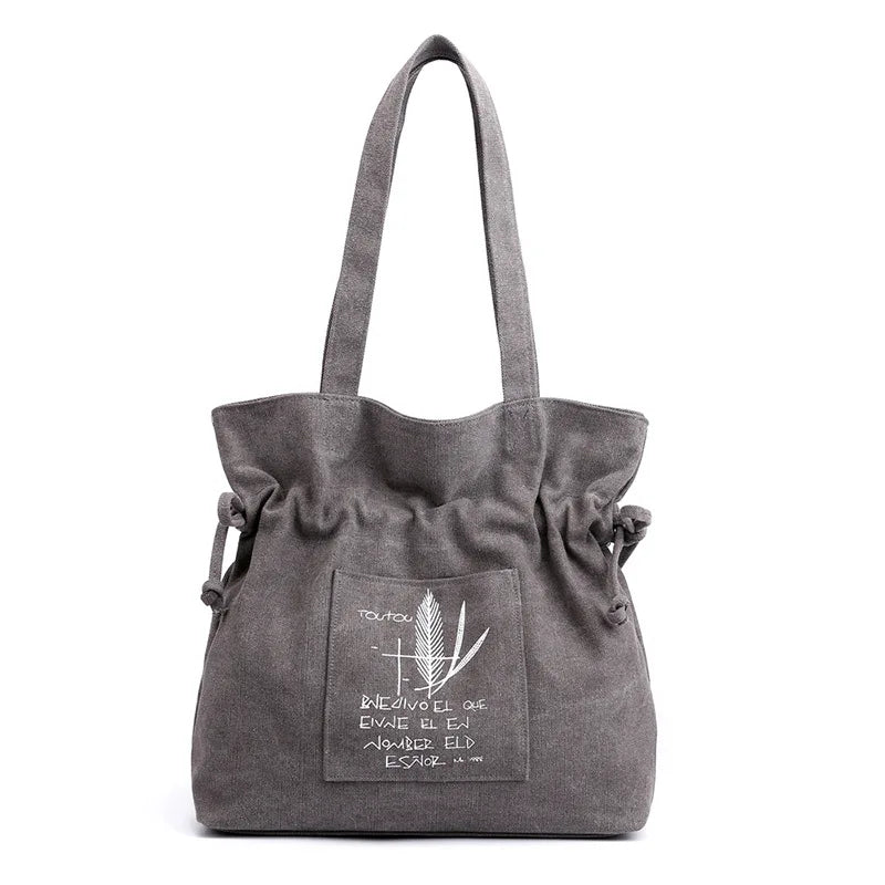 Canvas Shoulder Bag Tote Large Capacity Travel Backpack Handbag