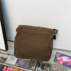 Canvas Tooling Solid Shoulder Bags Unisex Messenger College Crossbody Bags
