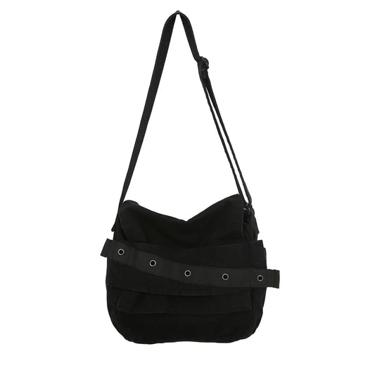 Canvas Tooling Solid Shoulder Bags Unisex Messenger College Crossbody Bags