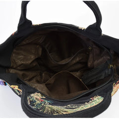 Canvas Phoenix Embroidered Shoulder Totes Messenger Bag