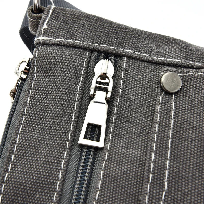 Canvas Women Single Strap Small Shoulder Bags Solid Zipper Cross-body Bags