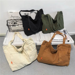 Casual Canvas Shoulder Bag Large Capacity Tote
