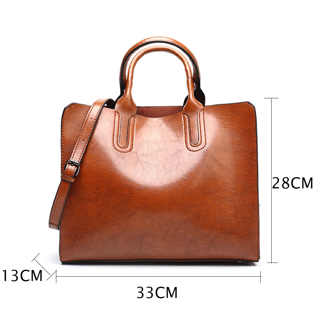 Large Capacity Tote Women Handbags Aged Look Shoulder Bag
