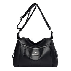 Casual Many Pockets High PU Leather Women Shoulder Bags Handbags Women Crossbody