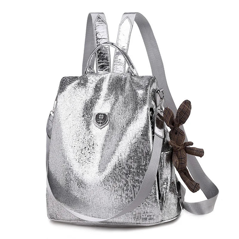 Casual Women Backpacks PU Leather Anti-Theft Backpack Girls School Shoulder Bag