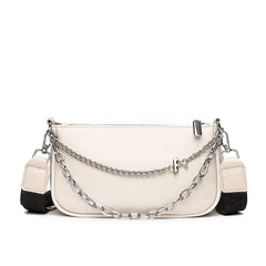 Chain Saddle Women Shoulder Bag Leather Crossbody Bag