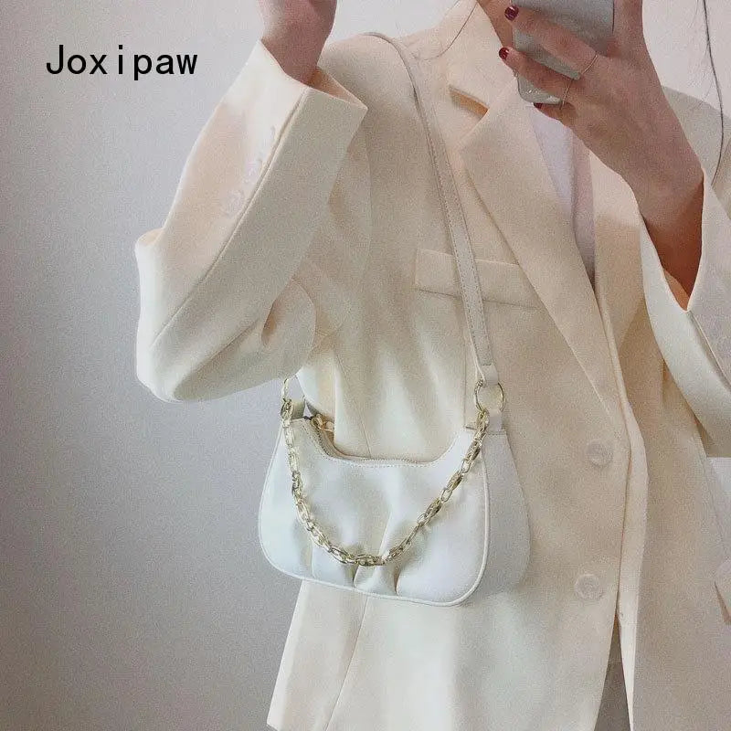 Vintage Pu Leather Shoulder Bag for Women Solid Tote Handbag
