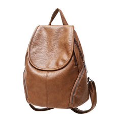 Vintage Leather Style Schoolbag Backpack for Women