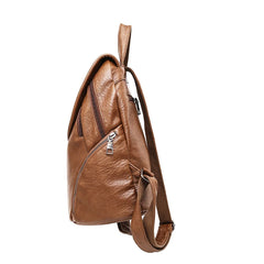 Vintage Leather Style Schoolbag Backpack for Women