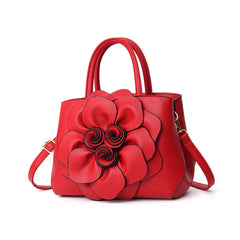 Women's PU Leather Flower Hand-held Shoulder Bag