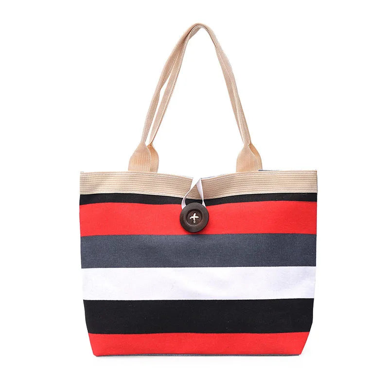 Grid Canvas Bags National Style Shoulder Handbag