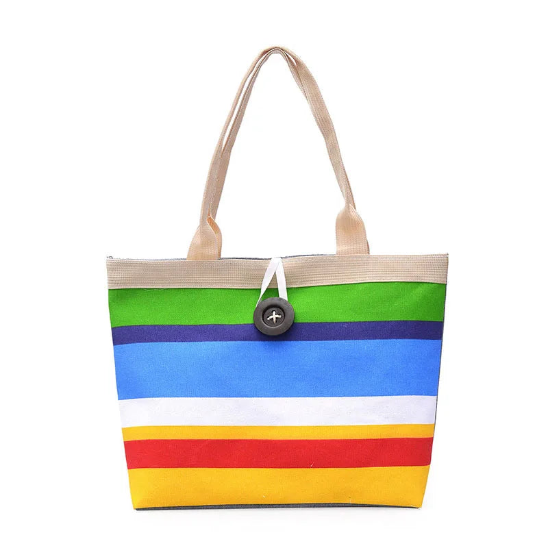 Grid Canvas Bags National Style Shoulder Handbag