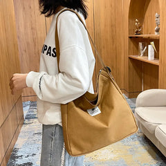 Retro Corduroy Handbag One Shoulder Large Capacity Casual Messenger Bag