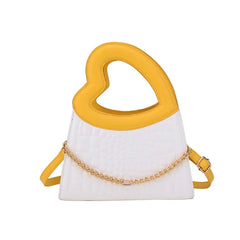 Crossbody Bags Peach Heart Handle Purse Handbag Crocodile Bags for Women