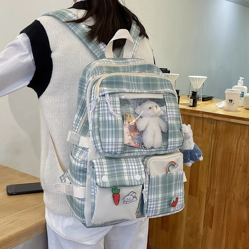 Mesh Women's Backpack Candy Waterproof School Bag for Teenage Students