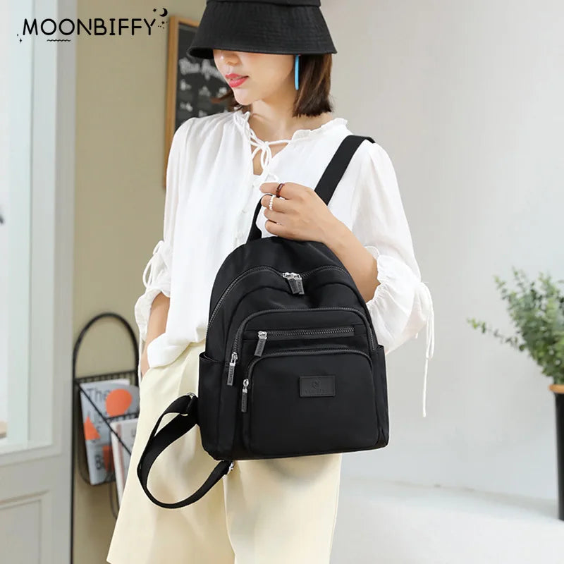 Dark Green Waterproof Nylon Women's Backpack
