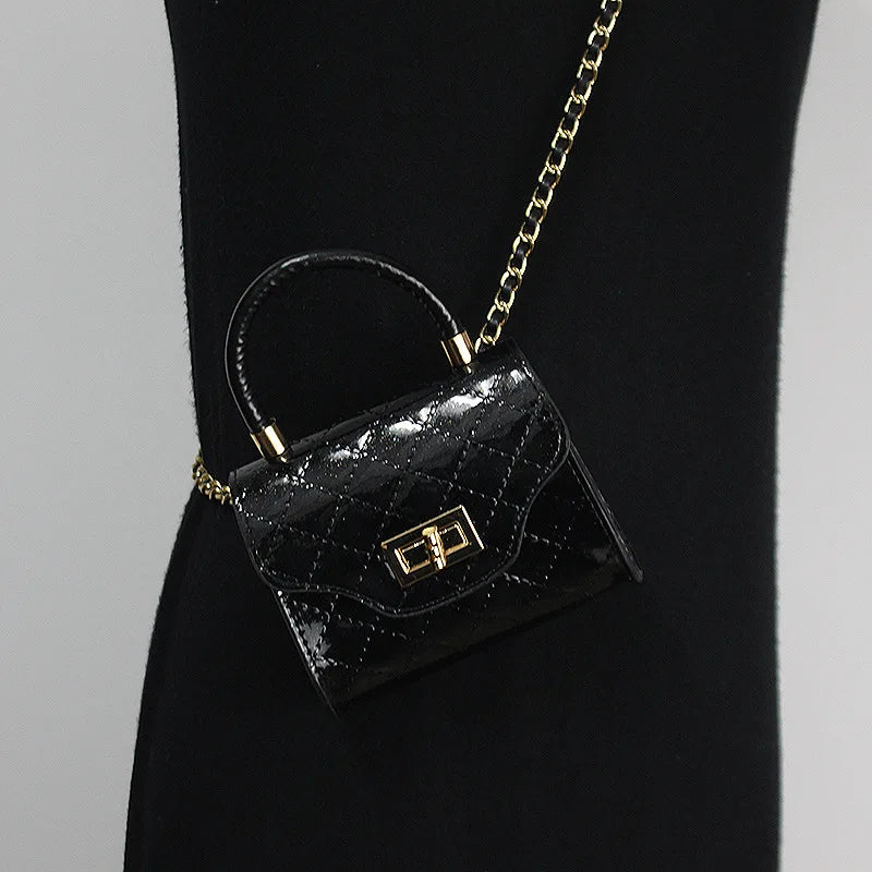 Women Mini Waist Packs PU Leather Waist Belt With Lipstick Bag