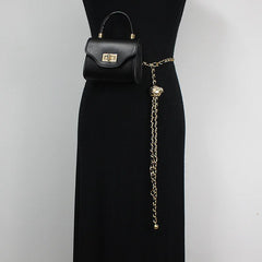 Women Mini Waist Packs PU Leather Waist Belt With Lipstick Bag