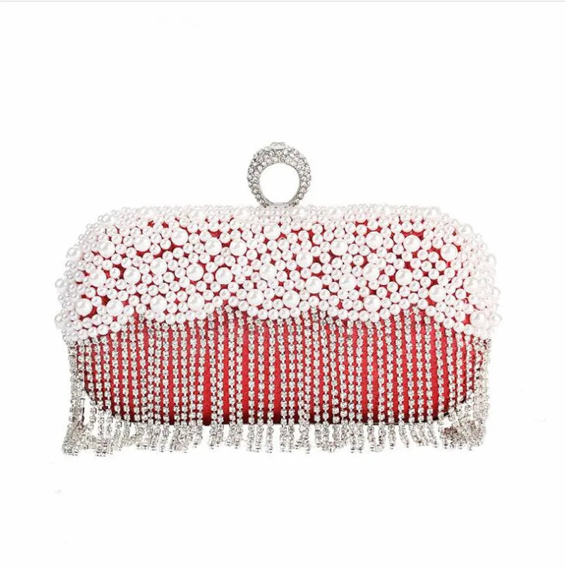 Diamond Ring Clutch Bags Beads Wedding Dinner Purse Evening Bags
