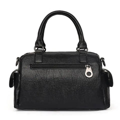 Women's Doll Pendant Boston Bag PU Crossbody Messenger Bag