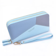 Dual Zipper Women's Hand Wallet, Large Capacity