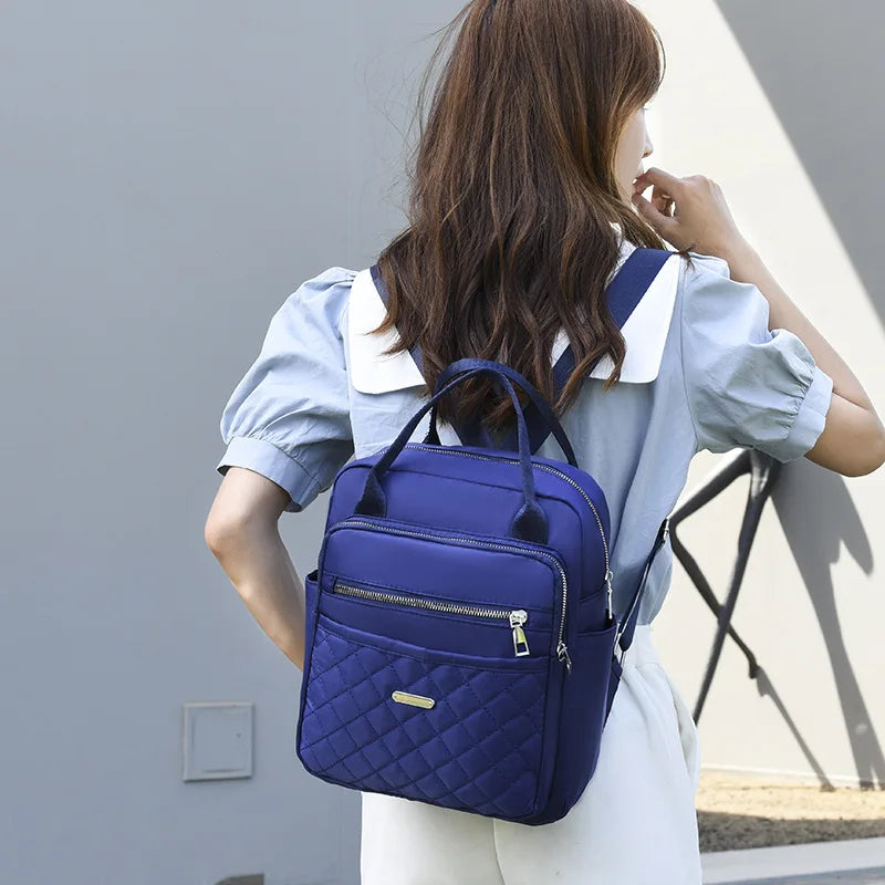 Dual-Use Double Backpack Handbag Outdoor Travel Oxford Cloth Convenient School B