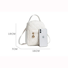 Embroidered Small Backpack PU Leather Women's Shoulder Bag
