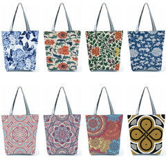 Floral Pattern Print Handbag Casual Tote Bag