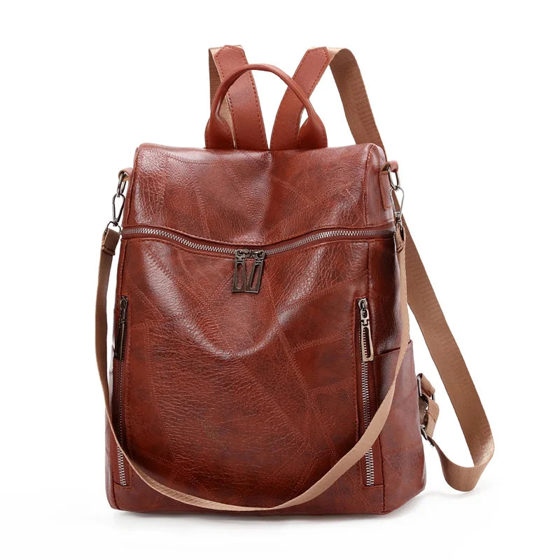 Women Leather Travel Backpack Multifunction Shoulder Bags School Bag