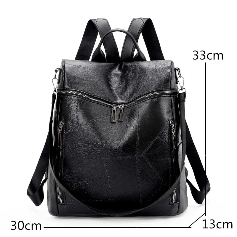 Women Leather Travel Backpack Multifunction Shoulder Bags
